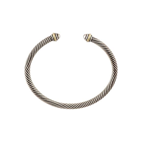 David Yurman Sterling Silver Two-Tone Classic Cable cuff - Picture 2 of 10
